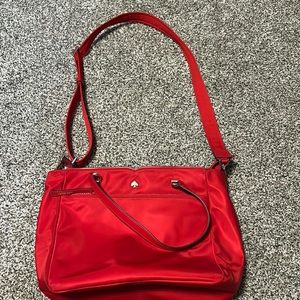 Red nylon Kate Spade crossbody bag